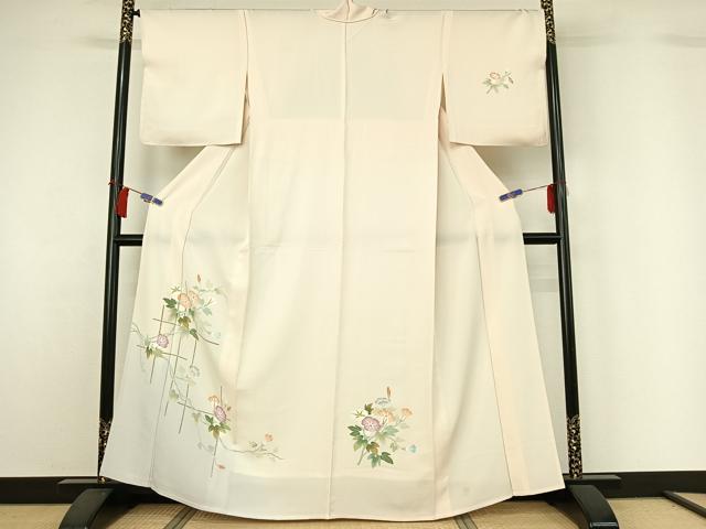 平和屋着物▽訪問着　単衣　朝顔　正絹　逸品　AABH5607jh