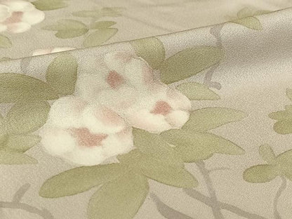 平和屋着物▽訪問着　単衣　手描き　枝花文　暈し染め　正絹　逸品　AABH5609jh