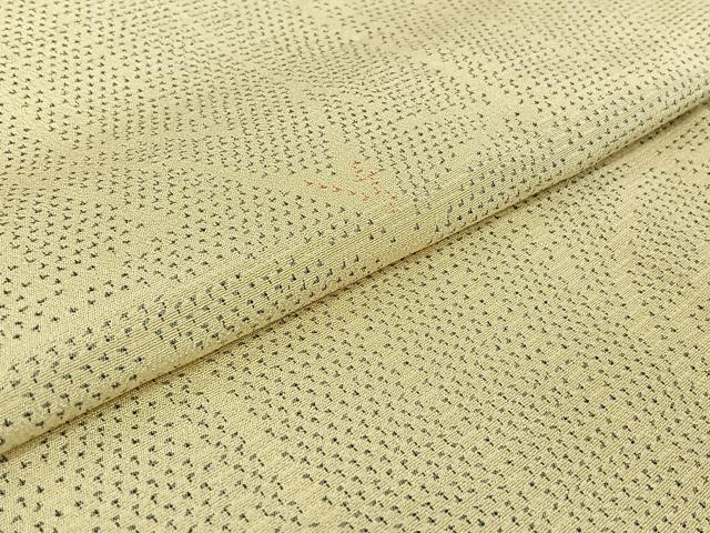 平和屋着物▽本塩沢　単衣　舞葉文　正絹　逸品　AABH5611jh