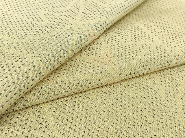 平和屋着物▽本塩沢　単衣　舞葉文　正絹　逸品　AABH5611jh