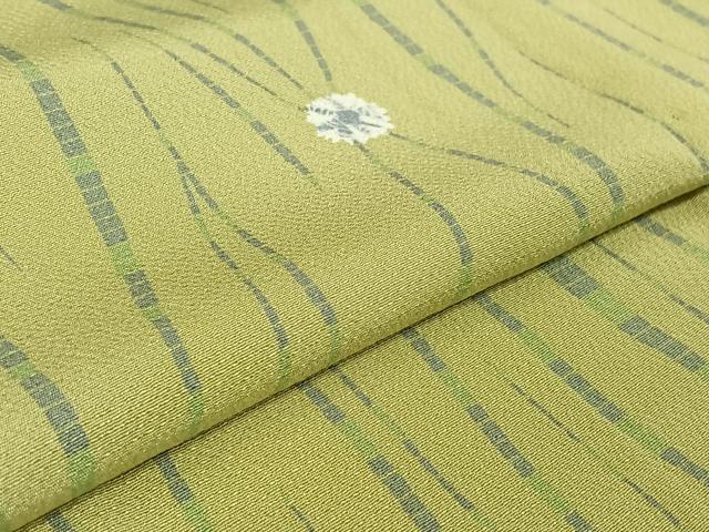 平和屋着物▽上質な小紋　単衣　舞花文　正絹　逸品　AABH5613jh