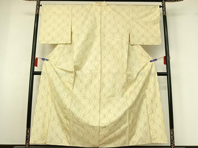 平和屋着物▽本場大島紬　単衣　麻の葉文様　正絹　逸品　AABH5615jh