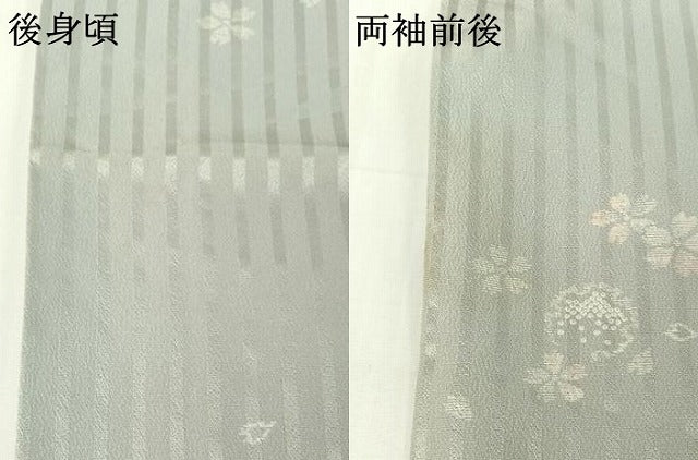 平和屋着物▽上質な小紋　単衣　雪輪花文　正絹　逸品　AABH5621jh