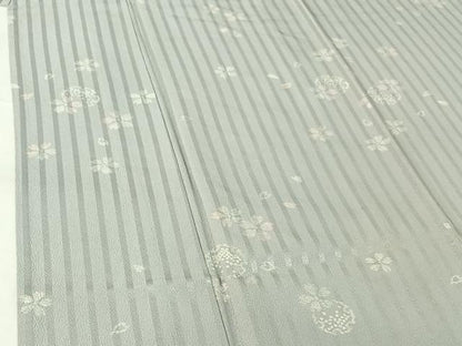 平和屋着物▽上質な小紋　単衣　雪輪花文　正絹　逸品　AABH5621jh