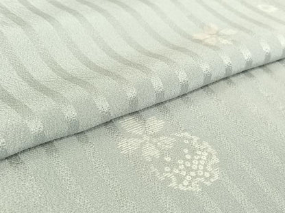 平和屋着物▽上質な小紋　単衣　雪輪花文　正絹　逸品　AABH5621jh