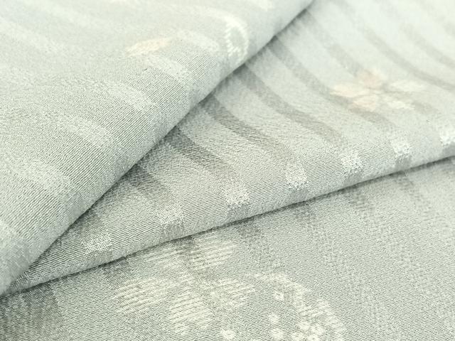 平和屋着物▽上質な小紋　単衣　雪輪花文　正絹　逸品　AABH5621jh