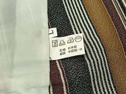平和屋着物▽小紋　単衣　縞　洗える着物　AABH5623jh