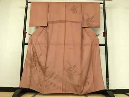 平和屋着物▽訪問着　無双　紗袷　紗×絽　手描き　草花文　やまと誂製　正絹　逸品　AABH5624jh