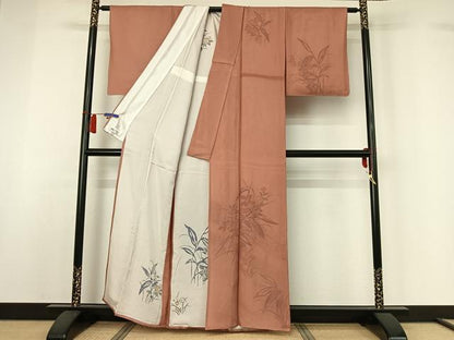 平和屋着物▽訪問着　無双　紗袷　紗×絽　手描き　草花文　やまと誂製　正絹　逸品　AABH5624jh