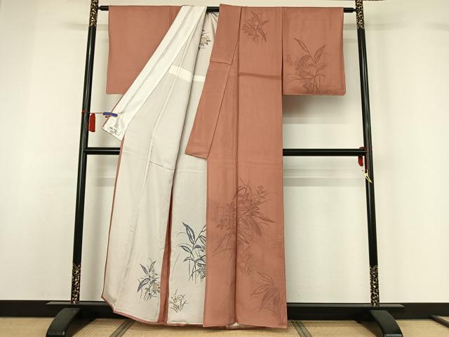 平和屋着物▽訪問着　無双　紗袷　紗×絽　手描き　草花文　やまと誂製　正絹　逸品　AABH5624jh