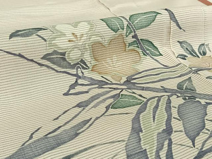 平和屋着物▽訪問着　無双　紗袷　紗×絽　手描き　草花文　やまと誂製　正絹　逸品　AABH5624jh