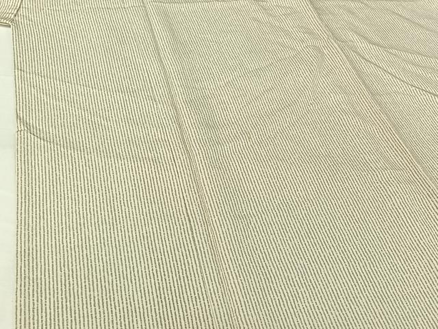 平和屋着物▽上質な小紋　単衣　縞　正絹　逸品　AABH5626jh