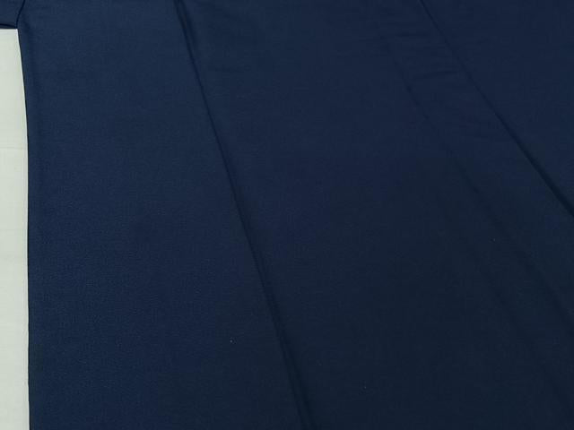 平和屋着物▽上質な色無地　単衣　留紺色　正絹　逸品　AABH5627jh