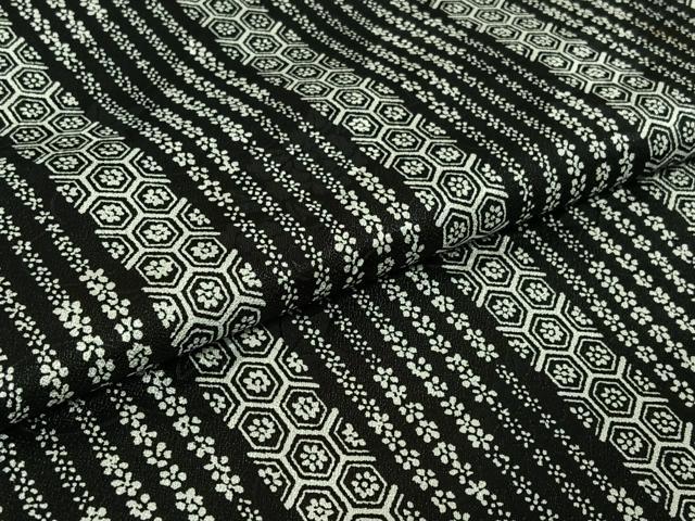 平和屋着物▽上質な小紋　単衣　亀甲花文　正絹　逸品　AABH5628jh