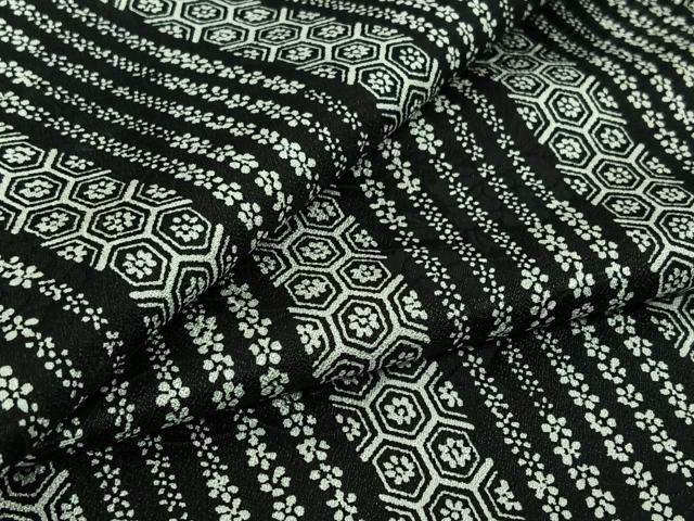平和屋着物▽上質な小紋　単衣　亀甲花文　正絹　逸品　AABH5628jh 平和屋着物▽上質な小紋 単衣 亀甲花文 正絹 逸品 AABH5628jh