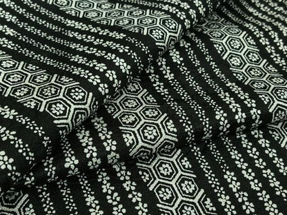 平和屋着物▽上質な小紋　単衣　亀甲花文　正絹　逸品　AABH5628jh
