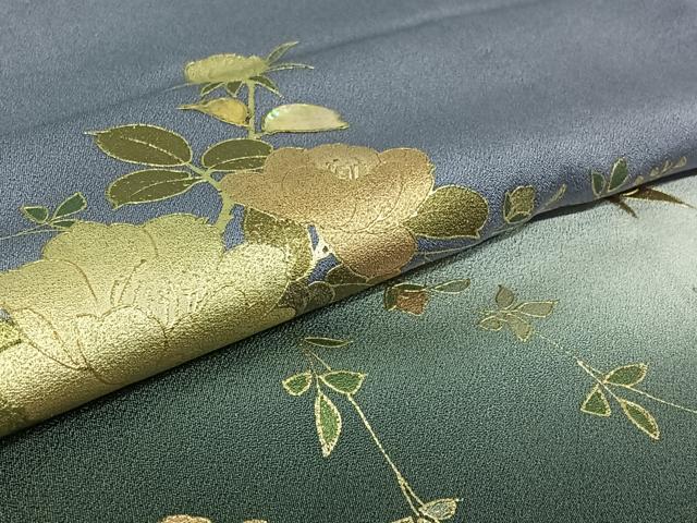 平和屋着物▽訪問着 単衣 螺鈿 流水枝花文 暈し染め