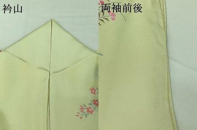 平和屋着物▽訪問着　単衣　流水飾花文　暈し染め　金彩　正絹　逸品　AABH5631jh