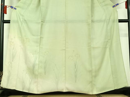 平和屋着物▽訪問着　無双　紗袷　紗×絽　草花文　正絹　逸品　AABH5635jh