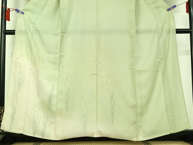 平和屋着物▽訪問着　無双　紗袷　紗×絽　草花文　正絹　逸品　AABH5635jh