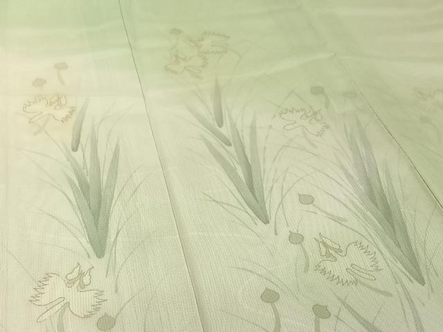 平和屋着物▽訪問着　無双　紗袷　紗×絽　草花文　正絹　逸品　AABH5635jh