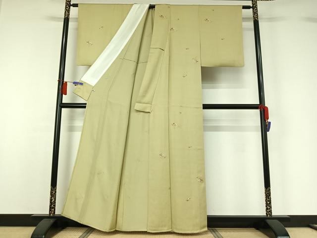 平和屋着物▽上質な小紋　単衣　櫛　簪　金彩　さが美扱い　正絹　逸品　AABH5636jh 平和屋着物▽上質な小紋 単衣 櫛 簪 金彩 さが美扱い 正絹 逸品