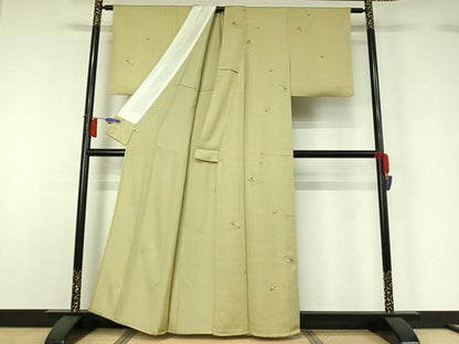 平和屋着物▽上質な小紋　単衣　櫛　簪　金彩　さが美扱い　正絹　逸品　AABH5636jh
