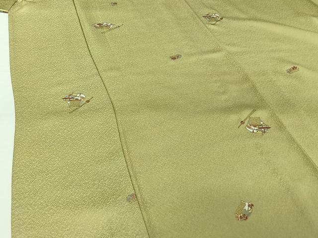 平和屋着物▽上質な小紋 単衣 櫛 簪 金彩 さが美扱い 正絹 逸品