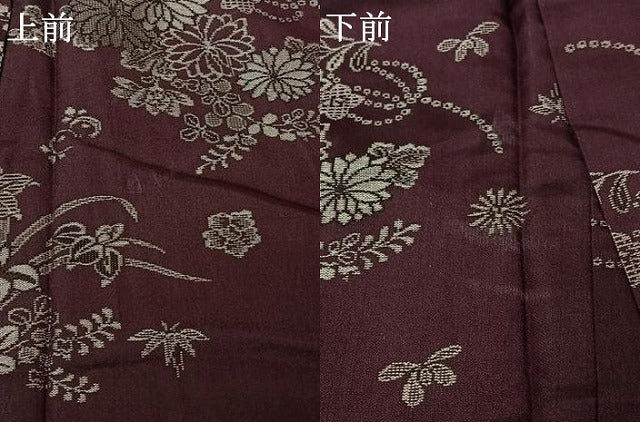 平和屋着物▽上質な小紋　単衣　草花文　正絹　逸品　AABH5639jh 平和屋着物▽上質な小紋 単衣 草花文 正絹 逸品 AABH5639jh