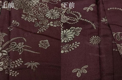 平和屋着物▽上質な小紋　単衣　草花文　正絹　逸品　AABH5639jh