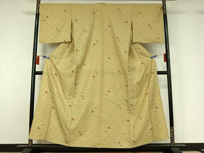 平和屋着物▽小紋　単衣　吹き寄せ文　洗える着物　AABH5640jh