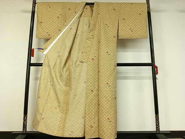 平和屋着物▽小紋　単衣　吹き寄せ文　洗える着物　AABH5640jh