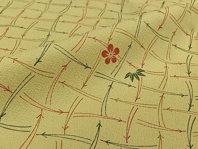 平和屋着物▽小紋　単衣　吹き寄せ文　洗える着物　AABH5640jh