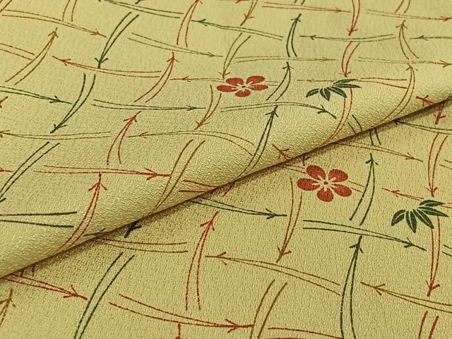 平和屋着物▽小紋　単衣　吹き寄せ文　洗える着物　AABH5640jh