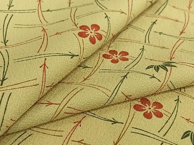 平和屋着物▽小紋　単衣　吹き寄せ文　洗える着物　AABH5640jh