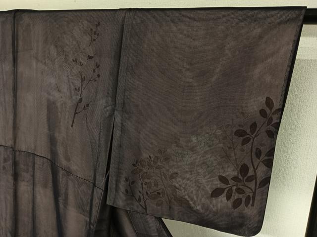 平和屋着物▽訪問着　無双　紗袷　紗×絽　枝花文　銀彩　正絹　逸品　AABH5643jh