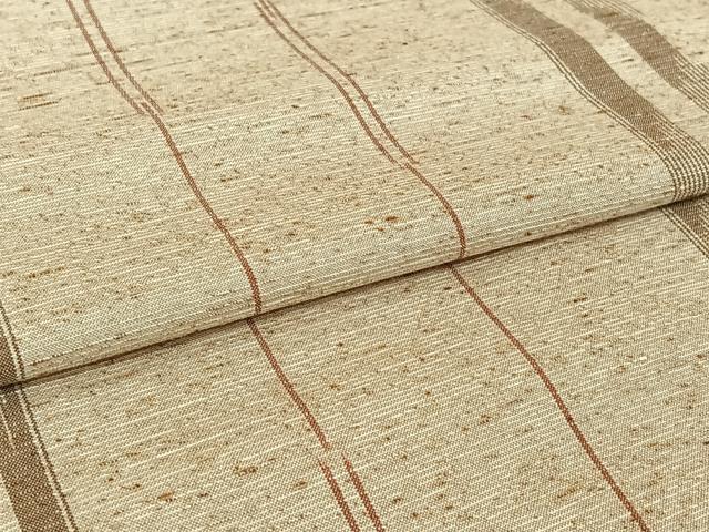 平和屋着物▽ぜんまい紬　単衣　縞　正絹　逸品　AABH5644jh