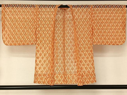 平和屋着物▽羽織　スリーシーズン　春夏秋　塵除け　オーガンジー　草花文　正絹　逸品　AABH5647jh