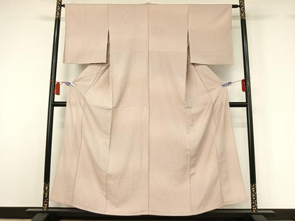 平和屋着物▽上質な紬　単衣　霞文　正絹　逸品　AABH5649jh
