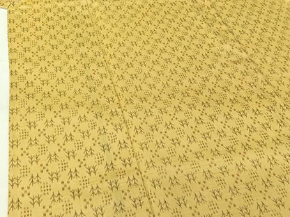 平和屋着物▽上質な紬　単衣　幾何学文様　正絹　逸品　AABH5651jh