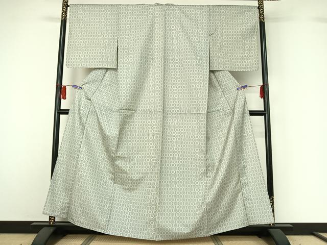 平和屋着物▽本場染大島紬　単衣　幾何学文様　正絹　逸品　AABH5658jh 平和屋着物▽本場染大島紬 単衣 幾何学文様 正絹 逸品 AABH5658jh