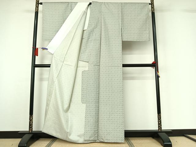 平和屋着物▽本場染大島紬　単衣　幾何学文様　正絹　逸品　AABH5658jh 平和屋着物▽本場染大島紬 単衣 幾何学文様 正絹 逸品 AABH5658jh