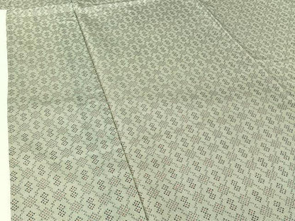 平和屋着物▽本場染大島紬　単衣　幾何学文様　正絹　逸品　AABH5658jh