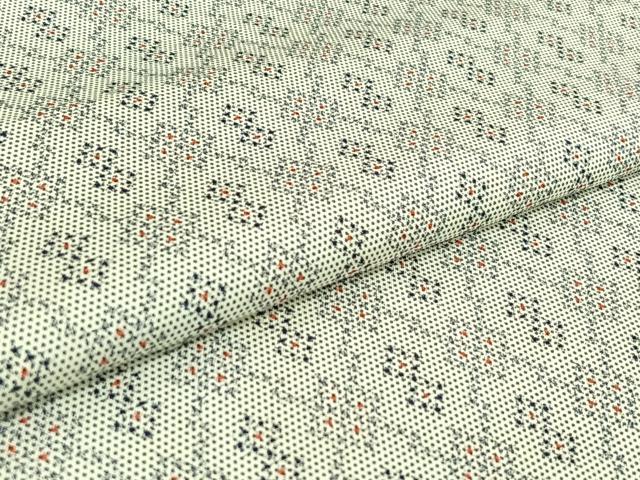平和屋着物▽本場染大島紬　単衣　幾何学文様　正絹　逸品　AABH5658jh