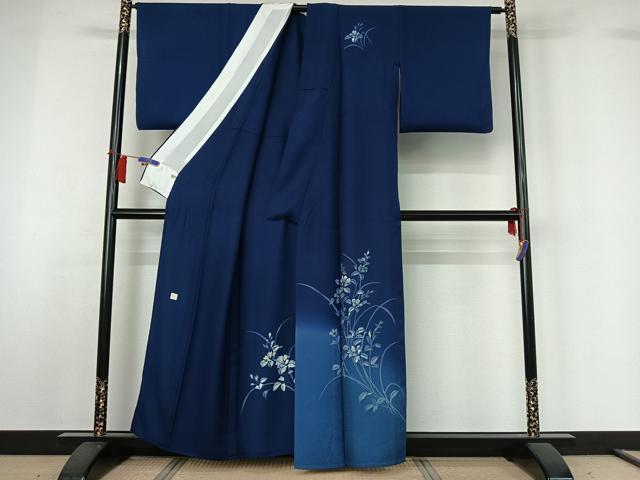 平和屋着物▽訪問着　単衣　作家物　草花文　暈し染め　さが美扱い　正絹　逸品　AABH5664jh 平和屋着物▽訪問着 単衣 作家物 草花文 暈し染め さが美