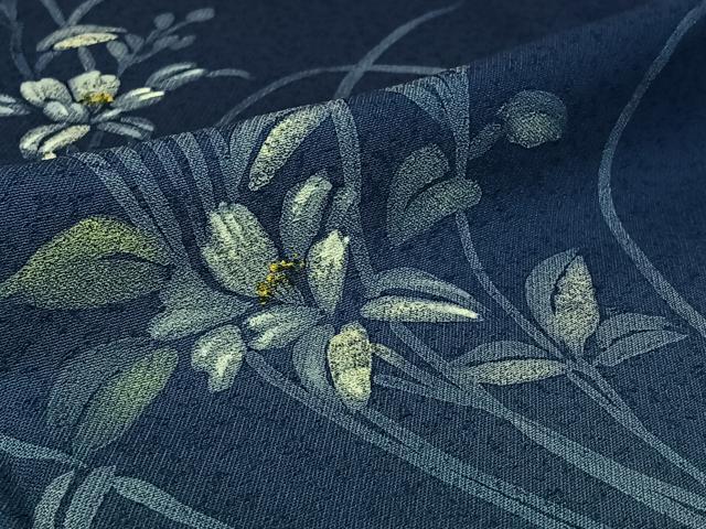 平和屋着物▽訪問着　単衣　作家物　草花文　暈し染め　さが美扱い　正絹　逸品　AABH5664jh