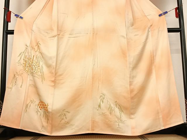 平和屋着物▽訪問着　単衣　水車　暈し染め　金彩　正絹　逸品　AABH5665jh 平和屋着物▽訪問着 単衣 水車 暈し染め 金彩 正絹 逸品 AABH5665jh