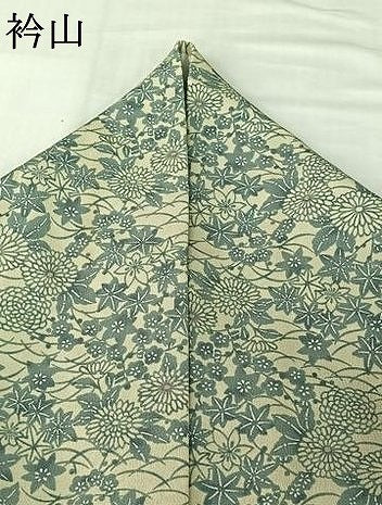 平和屋着物▽小紋　単衣　型染め　草花文　高島屋扱い　さんび謹製　洗える着物　AABH5666jh