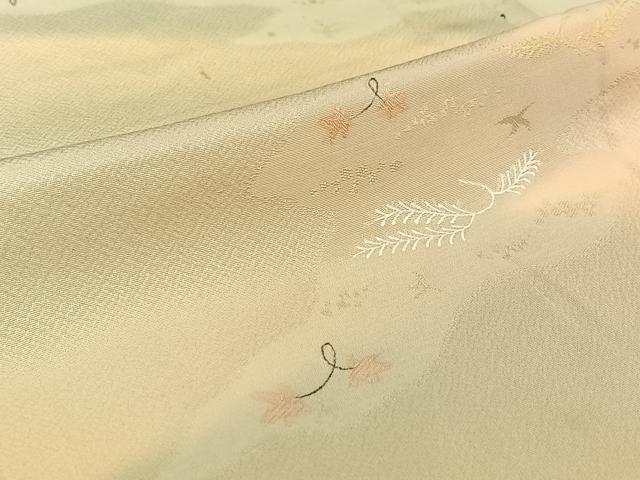 平和屋着物▽上質な小紋 単衣 地紋起こし 草花文 暈し染め 正絹 逸品 AABH5676jh