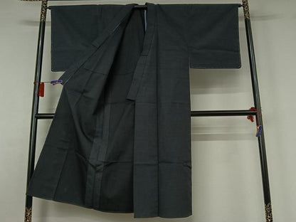 平和屋着物▽男性　紬　単衣　格子　正絹　逸品　AABH5677jh